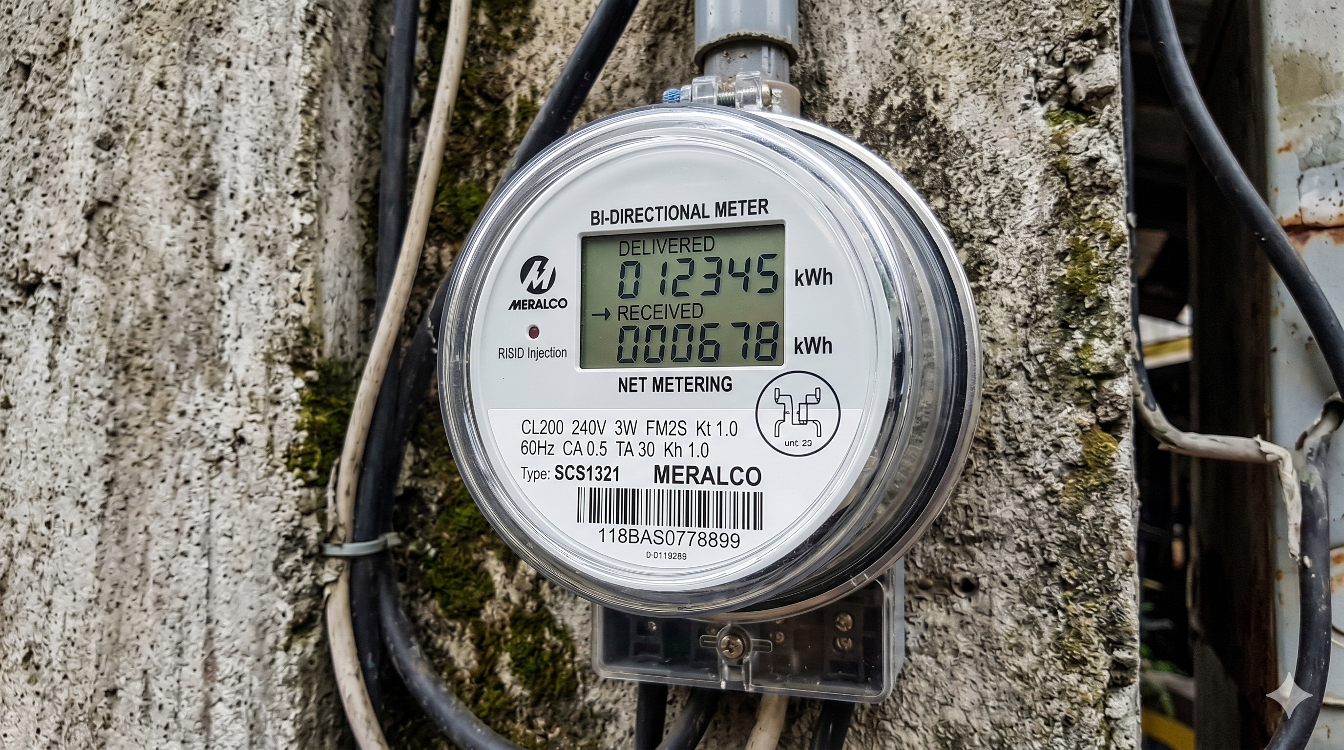 Meralco bi-directional meter for solar net metering Philippines